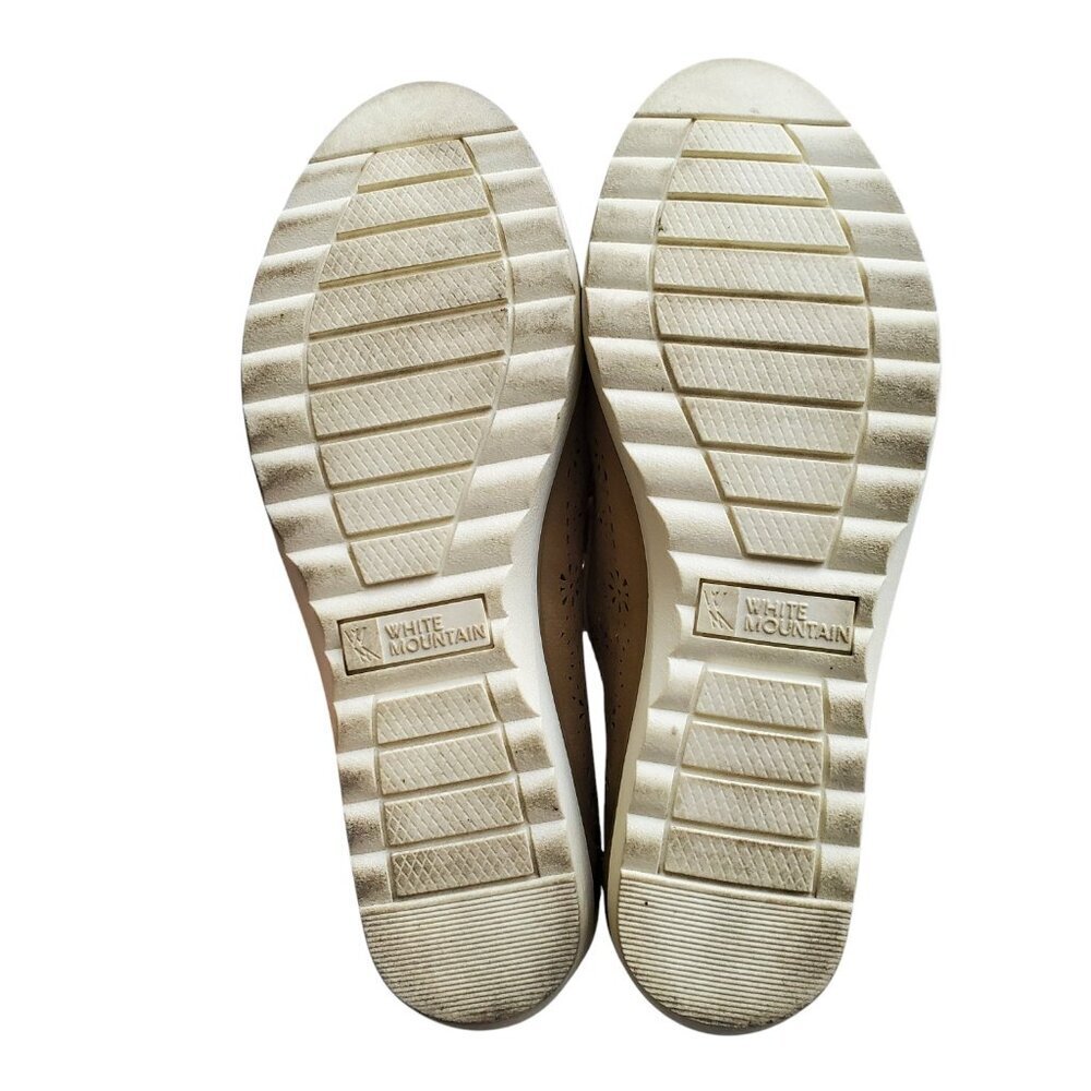 White Mountain Ballet Flats Rubber Platform Sole Tan Perforated Sporty Flats 7.5 - Picture 12 of 13